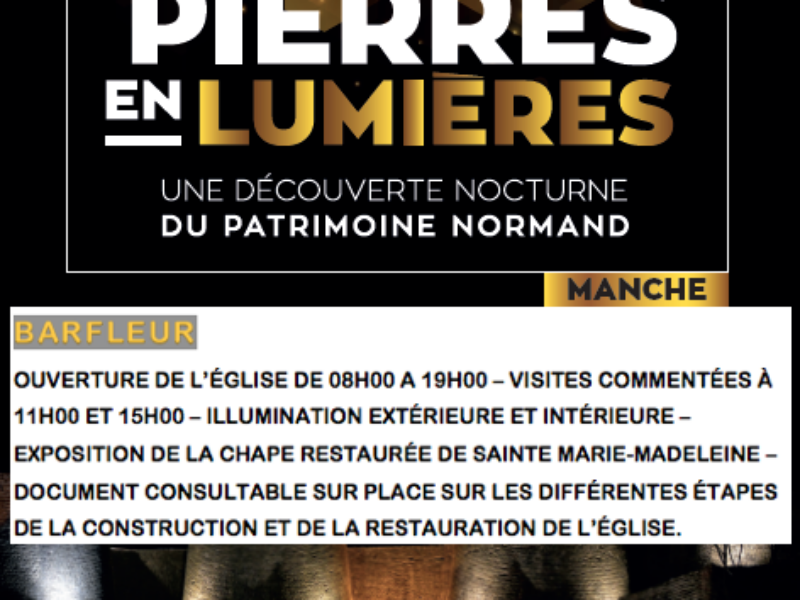 PIERRES EN LUMIÈRES à Barfleur, samedi 16 mai !